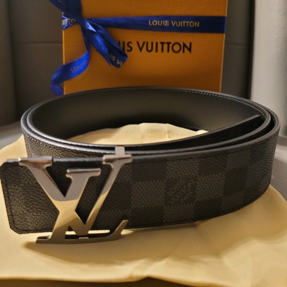Authentic Louis Vuitton Damier Graphite Belt 44 inch CT3078 - Picture 1 of 7